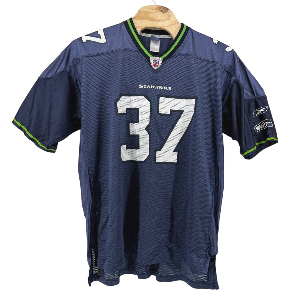 Vintage Reebok 2XL NFL Seattle Seahawks Shaun Alexander #37 Jersey‎ Navy Blue